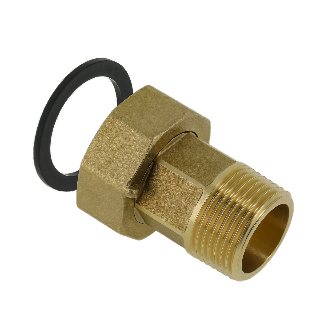 2-del. koppeling 1 1/2"con.buitendraad x 2" wartel