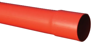 PVC kabelbeschermingsbuis 110 x 3,2 mm, Rood, L= 6 m + L-mof