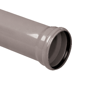 PVC buis 200 mm, grijs, SN4, manchet mof, L = 5 mtr